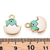 Printed Light Gold Tone Alloy Pendants ENAM-N056-204B-3