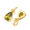 Brass Pave Cubic Zirconia Charms KK-K340-51G-06-2