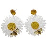 Flower with Bees Acrylic Dangle Stud Earrings FS-WG9FE34-01-2