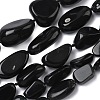 Natural Black Stone Beads Strands G-L650-D01-01-2