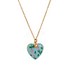 304 Stainless Steel Enamel Printed Mom Heart Locket Pendant Necklaces for Mother's Day Gift WG641EA-07-1