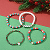 4Pcs 4 Style Polymer Clay Heishi Surfer Stretch Bracelets Set X1-BJEW-TA00261-5