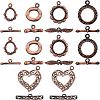 SUPERFINDINGS 10 Sets 5 Styles Brass Toggle Clasps KK-FH0004-14-5