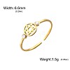 304 Stainless Steel Rhinestone Cuff Open Rings WGC7962-04-2