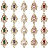 3Pcs Brass Micro Pave Cubic Zirconia Links Connectors KK-YW0003-49LG-03-2