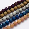 Electroplate Natural Druzy Agate Beads Strands G-G708-10mm-M-1