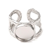 Hammered 304 Stainless Steel Cuff Ring Components SA-CBAC0DF-02C-P-2