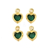 Heart Rack Plating Brass Glass Pendants KK-S385-01G-06-1