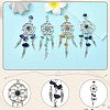 14Pcs 7 Colors Natural & Synthetic Gemstone Dream Catcher Pendants PALLOY-CJ00165-3