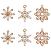 6Pcs 3 Styles Brass Micro Pave Cubic Zirconia Pendants KK-GO0002-31-1