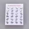 Tarnish Resistant 304 Stainless Steel Kitten Stud Earrings EJEW-F227-10P-3