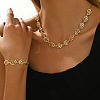 Brass Vortex Link Chain Bracelets & Necklaces Sets for Women FS-WG9AED4-01-1
