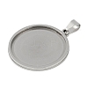Non-Tarnish 201 Stainless Steel Pendant Cabochon Settings X-STAS-L279-009P-2