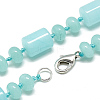 Natural Aquamarine Beaded Necklaces NJEW-S392-23-2