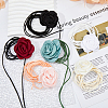 6Pcs 6 Colors Velvet Flower Collar Choker Necklaces Set NJEW-FI0001-09-7