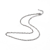 304 Stainless Steel Singapore Chain Necklace for Men Women NJEW-K245-013B-1
