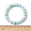 Round Natural Hemimorphite Beaded Stretch Bracelets for Men Women BJEW-B136-01C-5