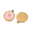 304 Stainless Steel Enamel Pendants STAS-P425-01G-02-2