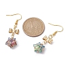 Glass Star Dangle Earrings EJEW-JE05548-01-3