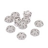 Eco-Friendly 6-Petal Flower Brass Micro Pave Cubic Zirconia Bead Caps ZIRC-M098-01P-FF-2