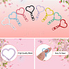 48Pcs 8 Colors Spray Painted Zinc Alloy Spring Gate Rings FIND-SP0004-03-4