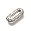 Brass Micro Pave Clear Cubic Zirconia Oval Linking Rings KK-Z093-43P-2