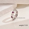 Brass Micro Pave Cubic Zirconia Rings for Women AJ0681-1-2