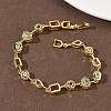 Brass Micro Pave Colorful Cubic Zirconia Link Chain Bracelets BJEW-G764-04G-3