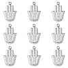 10Pcs 201 Stainless Steel Pendants STAS-CJ0002-33-1