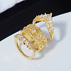 3Pcs Brass Micro Pave Clear Cubic Zirconia Finger Rings for Women FS-WGDAF26-01-3