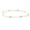 Fashion Plastic Imitation Pearl & Brass Beaded Stretch Bracelets for Women LS-SF7008-5-1