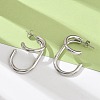 304 Stainless Steel Two-layer C-Shaped Stud Earrings EJEW-Z098-18P-3