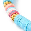 Polymer Clay Heishi Beads Stretch Bracelets Sets for Valentine's Day BJEW-JB06298-01-4