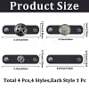4Pcs 4 Styles PU Leather with Alloy Scarf Clips FIND-CL0002-25-2