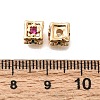 Brass Micro Pave Colorful Cubic Zirconia Beads KK-N289-25G-3