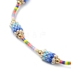 Glass Seed Column Link Bracelet BJEW-MZ00030-01-4