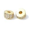 Rack Plating Brass Pave Clear Cubic Zirconia Beads KK-M282-37G-2