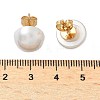 304 Stainless Steel Plastic Imitation Pearl Stud Earrings EJEW-R030-01G-02-5