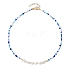 Boho Glass Beads & Shell Pearl Beaded Necklaces NJEW-JN04975-5