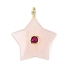 Natural Rose Quartz Pendants G-Z157-01G-08-1