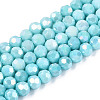 Anti-Tarnish Electroplate Glass Beads Strands EGLA-ZX010-6mm-10-1