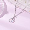 Ocean Theme 304 Stainless Steel Clear AB Glass Pendant Cable Chain Necklaces NJEW-JN05172-4