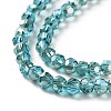 Half Rainbow Plated Glass Faceted(32 Facets) Round Spacer Beads Strands GLAA-A027-3mm-HR04-6