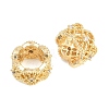 Flower Brass Clear Cubic Zirconia European Beads KK-B186-06G-2