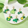 Saint Patrick's Day Alloy Enamel Pendant Decorations HJEW-JM02924-2