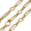 304 Stainless Steel Heart with Oval Link Chains CHS-K018-42G-1