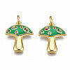 Autumn Theme Brass Micro Pave Cubic Zirconia Enamel Pendants ZIRC-Q200-023B-NF-1