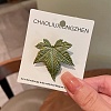 Electroplate Maple Leaf Shape Alloy Lapel Pins for Backpack Clothes JEWB-B037-01H-1