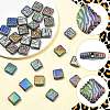 30Pcs Rainbow Iridescent Printed Opaque Acrylic Beads OACR-FS0002-70-3