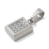 Ion Plating(IP) 304 Stainless Steel Micro Pave Cubic Zirconia Pendants STAS-Z107-02P-07-2